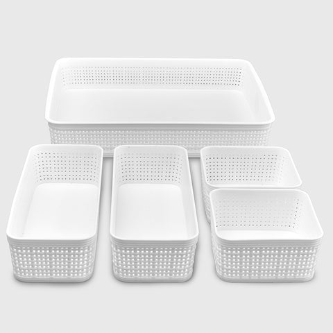 5-Pc. Drawer Organizer Sets WHITE