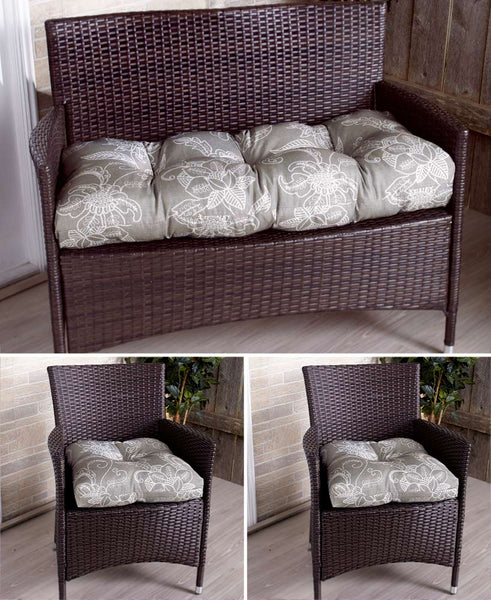Outdoor Cushion Collection 3- PC SET – GRAY FLORAL